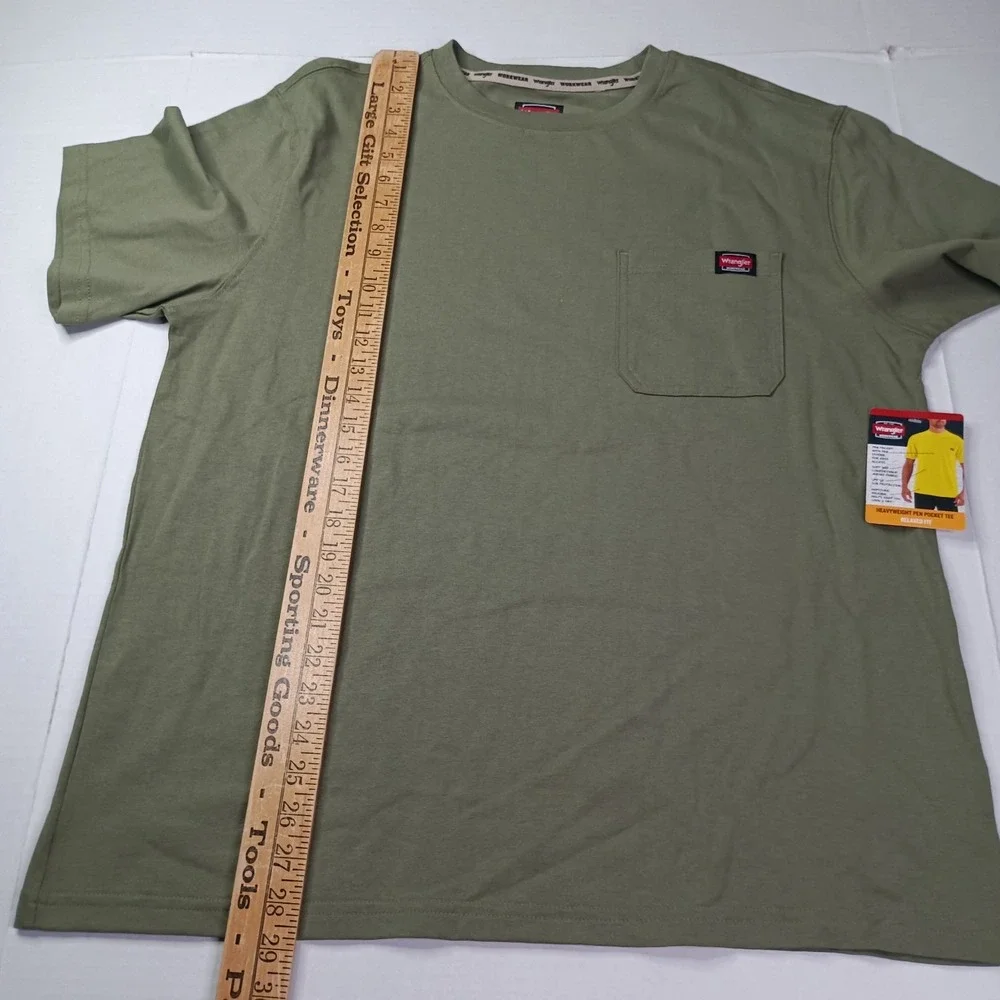 Wrangler Workwear‎ Men's SS Heavyweight Pocket Tee Size L (42-44) Green Relaxed